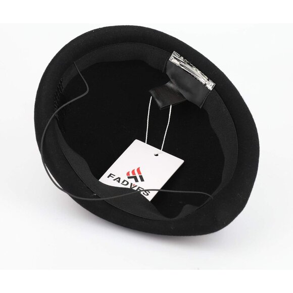 Vintage Wool Fascinator Hat Women's Pillbox Church Derby Wedding Fedoras - Picture 5 of 6